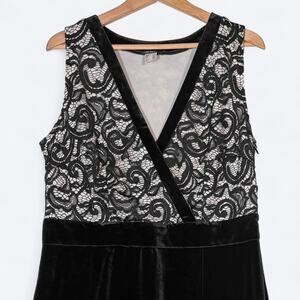 Venus Long Velvet Lace Sheath Cocktail Dress Womens 16 Goth Sexy Whimsygoth‎